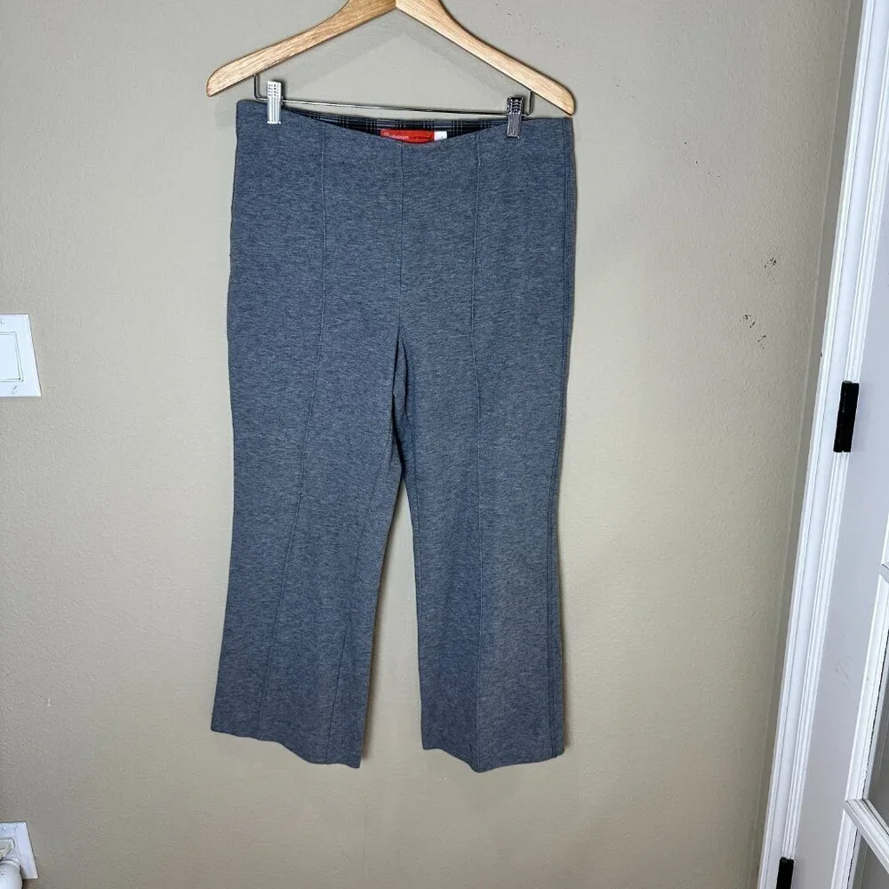 CARTONNIER by ANTHROPOLOGIE Flannel Stretch Wide Leg Cropped Trousers Size Large - Picture 2 of 11